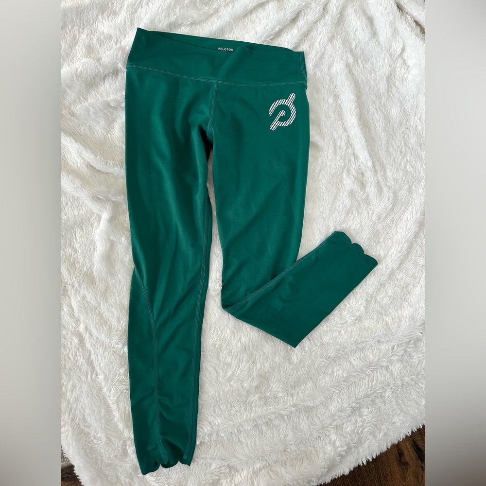Peloton Scalloped Emerald Green Leggings (L)
